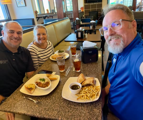 people eating at a local restaurant